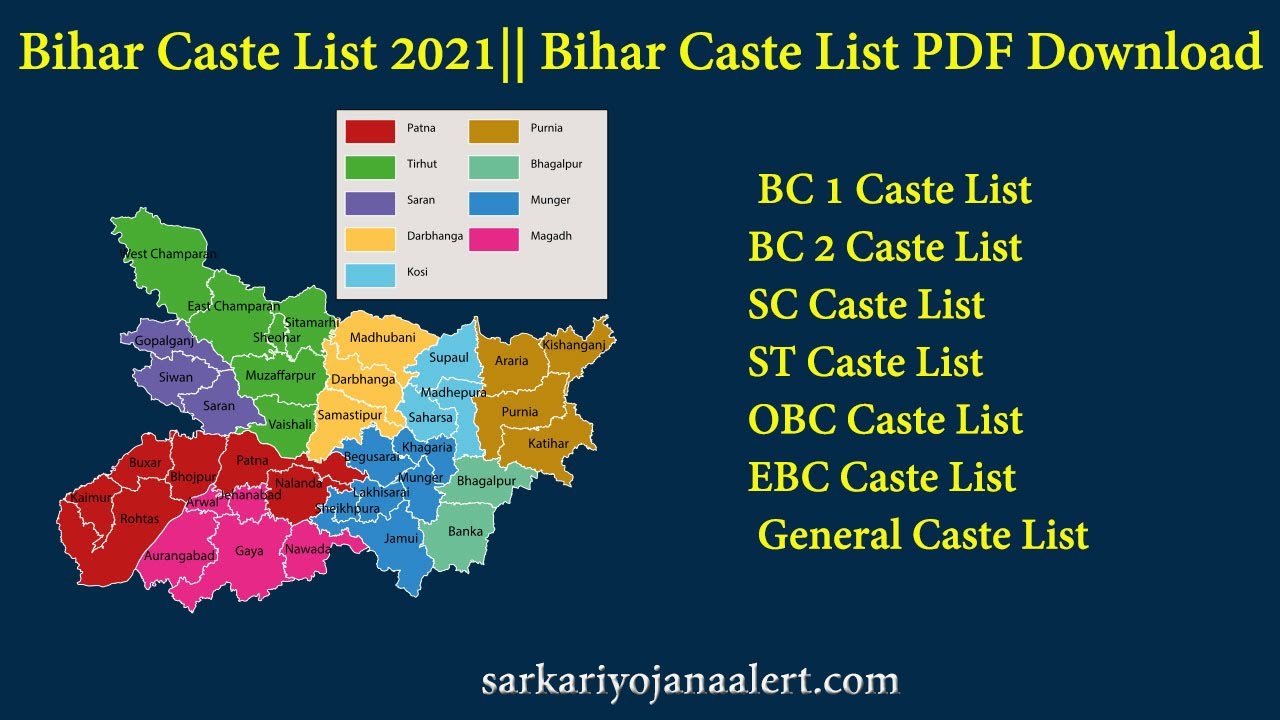 Bihar Caste List 2021|| Bihar Caste List PDF Download || Bihar All ...