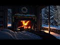 Cozy Winter Hut with Relaxing Fireplace Ambience for Deep Sleep丨Snowstorm Night