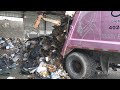 Garbage Truck Transfer Station, Rear Load Garbage Truck Hopper View, Trash Route