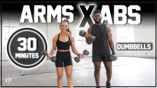 30 Minute Arms & Abs Dumbbell Workout [Upper Body & Core Strength Training]