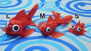 kimie gangi 「お花紙で作る金魚 ＬＭＳサイズ」ひらひらNEWバージョン #簡単 #かわいい #立体的 #DIY #お花紙アート