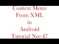 Context Menu Using XML