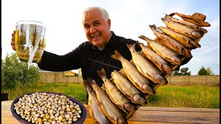 HOT SMOKED TROUT WITH COLD BAKU BEER. ENG SUB
