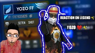 REACTION ON LEGEND YOZO FF ✨❤/ INDIAN WASSIMOS 🇮🇳