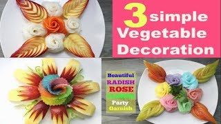 3 Simples Vegetables & Fruits Decoration Idea for Hotel & Party
