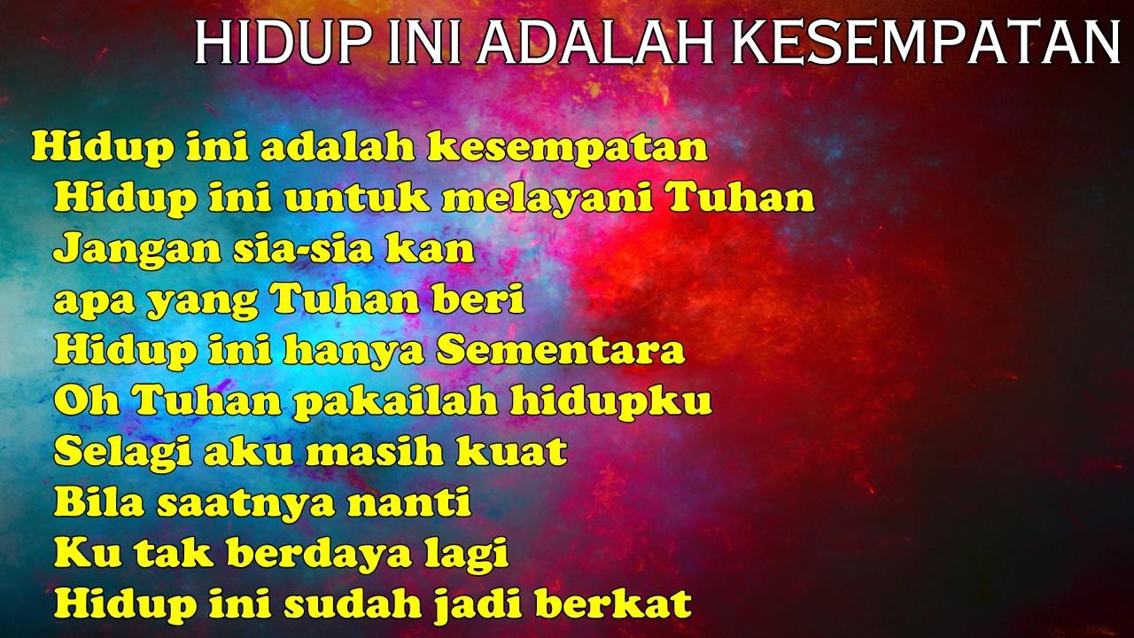 Lirik Lagu Hidup Ini Adalah Kesempatan Versi Batak | Belajar Gitar