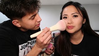boyfriend does my makeup + Q&A (GONE FREAKY)