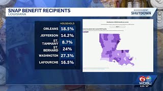 Here's a breakdown of SNAP benefit recipients by parish in Louisiana