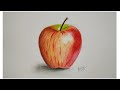 How to draw a realistic apple for beginners | step by step tutorial with colour pencils.