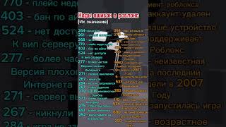 Коды ошибок в Роблоксе 🎮 И их значение #gaming #video #роблокс #roblox #игры #видео #error #ошибки