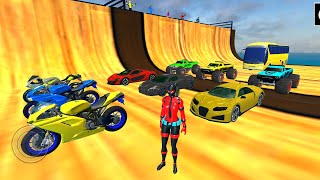 ألعاب سيارات لكزس ماب البحر/ لعبة سيارات حيلة3D_سيارات القفز مع سبايدر مان
