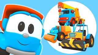 Car cartoon full episodes & street vehicles for kids - Leo the truck & toy trucks for kids.