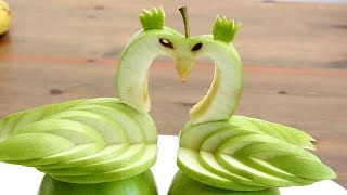 Art In Apple Swan |  Food Carving Swan Garnish | Fruit Decoration