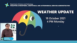 Public Weather Forecast Issued at 4:00 PM October 18, 2021