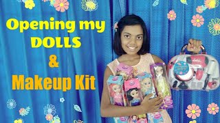Opening my DOLLS & Makeup Kit |Barbie's Makeup Kit| #Fairy_Tale_ss