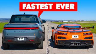 Are supercars POINTLESS? Corvette Z06 v Rivian R1T: DRAG RACE