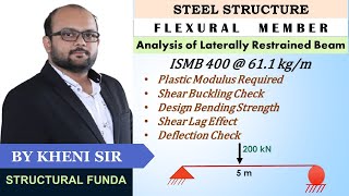 Ex 01 | Laterally Restrained Beam | Flexural Member | Analysis Steps for Given Flexural Member