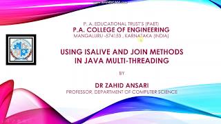 Java Multi-threading Part-6 (Use of isAlive and join Methods)