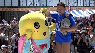 ふなっしー、永田裕志選手(新日本プロレス)と対決？ 船橋市場だヨ！全員集合