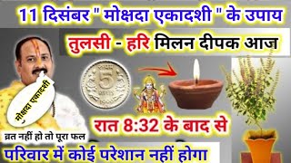 11 दिसंबर मोक्षदा एकादशी व्रत | तुलसी हरि मिलन दीपक आज रात | pradeep mishra today upay #ekadashi