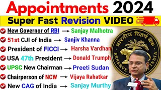 Appointment 2024 Current Affairs | Who Is Who Current Affairs 2024 | Important Appointments 2024 MCQ