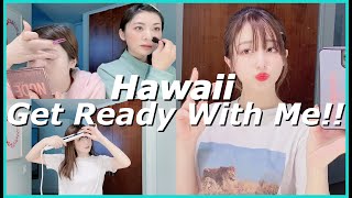 Hawaiiで友達と朝の準備｜Get Ready With Me!!【長編❤雑談メイク】