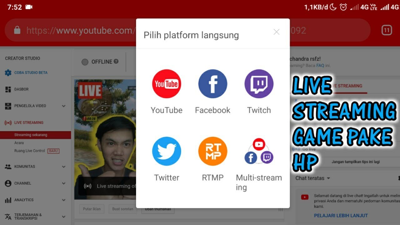 Cara Terbaru Live Streaming Game Di Yt 2020 Youtube