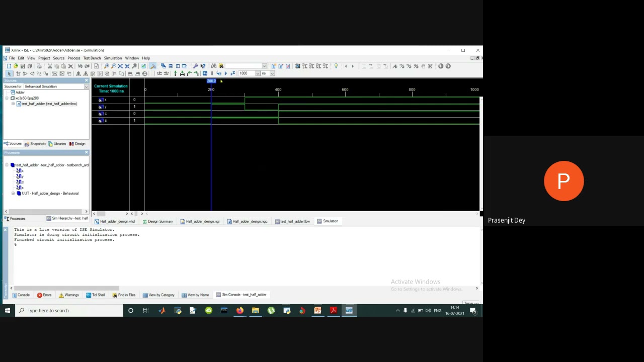 Implementation Of Half Adder And Full Adder Using VHDL In Xilinx - YouTube