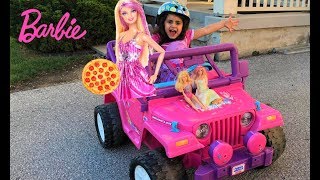 Sally Pretend Play w/ Barbie Power Wheels Camper Food Truck Toy