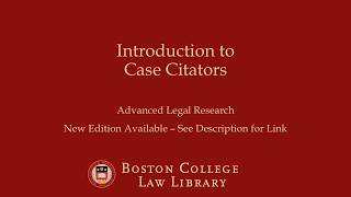 Introduction to Case Citators