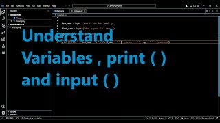 Python Lesson 2: understand variables, print function and the input function