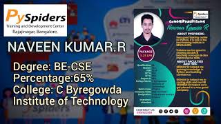 TESTIMONIAL | PYSPIDERS RAJAJINAGAR | NAVEEN KUMAR R