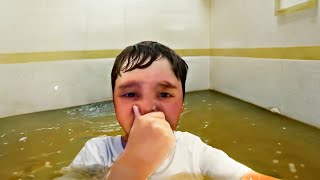 he flooded school bathroom..