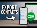 Export iPhone Contacts to Excel (.CSV) — No Apps Needed