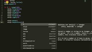 Draw a Ninja Design using python turtle