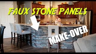 Faux Stone Panels: KITCHEN ISLAND Faux Stone Make-Over