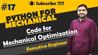 Optimization using python code | Python Optimization | Python for mechanical engineer |