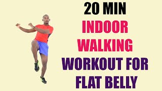 20 Minute Indoor Walking Workout for Flat Belly/ Walk at Home Workout