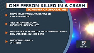 One Person Killed In A Crash in Township of Lincoln