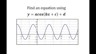 Find an Equation of a Transformed Cosine Function: y=acos(bx+c)+d (2)