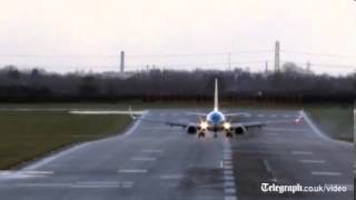 Planes struggle to land high winds in Newcastle Airport