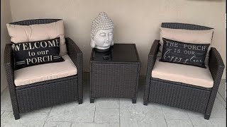 Tangkula Patio Furniture Set 3 Piece, Outdoor Wicker Rattan Conversation Set Review, READ FIRST   Wa