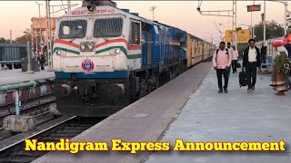 Adilabad to CSMT Nandigram Express Announcement at Purna Railway Station || India Railways