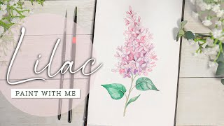 Lilac Flower Watercolor Painting Tutorial // Beginner Friendly