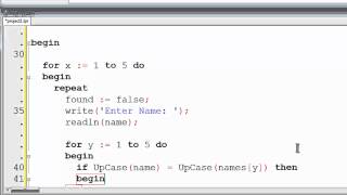 Free Pascal Program Tutorial 23 - Preventing Duplicate Data In Arrays - Lazarus