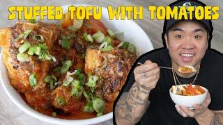 How to Make: Stuffed Tofu with Tomatoes / Đậu Hủ Nhồi Thịt Sốt Cà Chua - Viet Home-Cooked Classic!