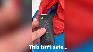 Mail in- iPhone XR Came With A Puffed Up Battery.. Don't Do This! #Shorts