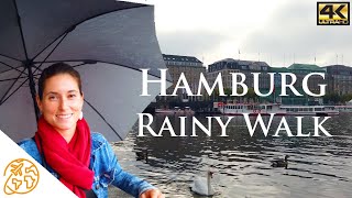 Hamburg Germany 4k Walking On Rain City Tour