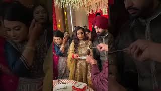 Jordan sandhu eating cake with wife marriage video