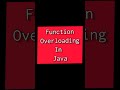function overloading in java